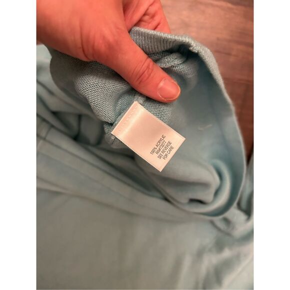 Croft & Barrow NWT Aqua Sea Blue V-Neck Sweater, Sz Large - Picture 6 of 7